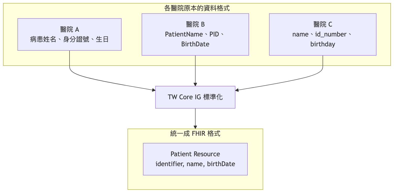 TW Core IG 資料標準化