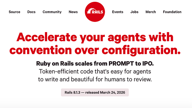 Rails 官網改口「從 PROMPT 到 IPO」——當框架開始對 AI Agent 喊話